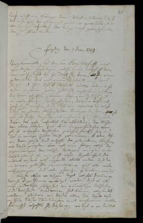 Freytag den 7 Jan. 1729