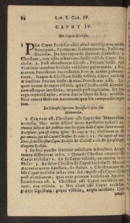 Caput IV. De Capite Ecclesiae.