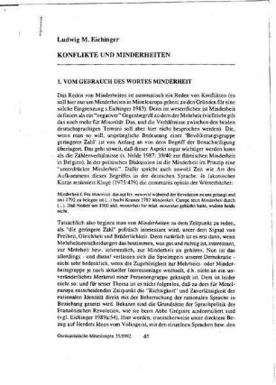 Konflikte und Minderheiten