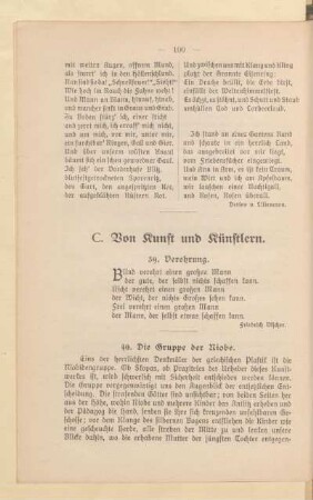 C. Von Kunst und Künstlern