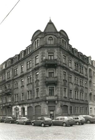 Dresden-Neustadt, Rudolfstraße 7/Ecke Fritz-Hoffmann-Straße. Wohnhaus mit Laden (um 1905)