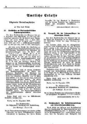Freistellen an Nationalpolitischen Erziehungsanstalten : [Allgemeine Verwaltungssachen] ; [Für das Reich] ; [Amtliche Erlasse] ; [Amtlicher Teil]