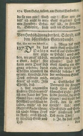 Von Hochschätzung der heil. Schrift, und dem öffentlichen Gottesdienste.