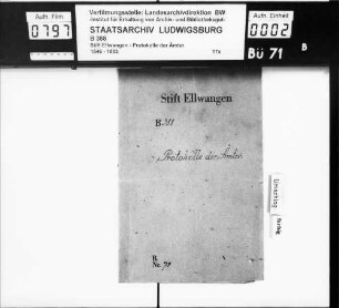 Protokolle des Vicedomamts (Stadtvogtamt)