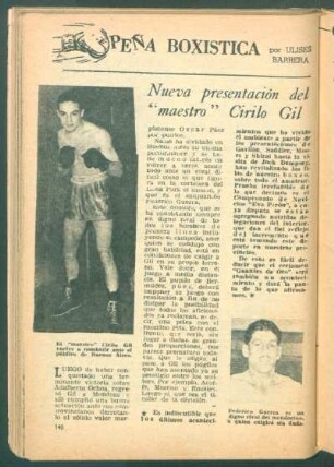 Nueva presentación del "maestro" Cirilo Gil : Peña Boxistica