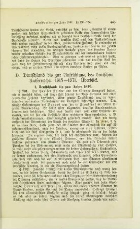 D. Deutschland bis zur Aufrichtung des deutschen Kaiserreichs. 1815-1871. Überblick
