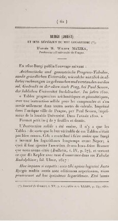 Burgi (Jobst) et sens nèpèrien du mot logarithme.