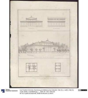 Sammlung architektonischer Entwürfe. Tafel 36 ( = Heft 5, Tafel 36, 1824): Berlin, Charlottenburg. Landhaus Behrend