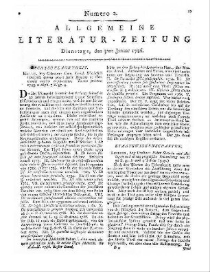 Walch, K. F.: Opuscula quibus plura iuris Romani ac Germanici capita explicantur. T. 1. Halle: Gebauer 1785
