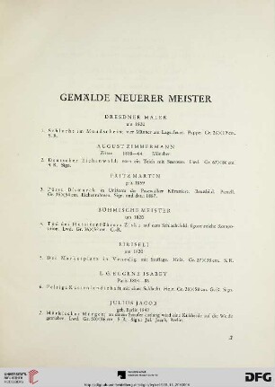 Gemälde Neuerer Meister (Nr.1-206)