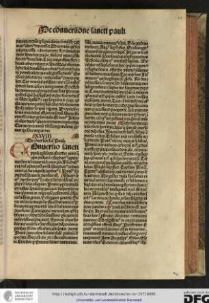 Conversio sancti Pauli apostoli facta est eodem anno quo Christus passus est et Stephanus lapidatus...