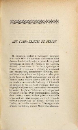 Jean de Gerson (1363 - 1429) Recherches sur son origine, son village natal et sa famille
