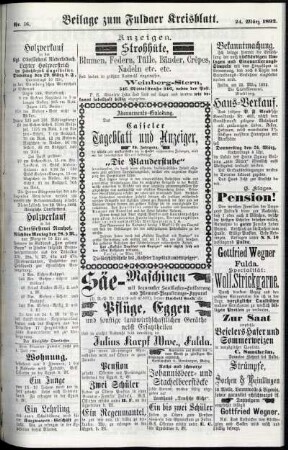 Zweite Ausgabe vom Donnerstag, den 24. März 1892.