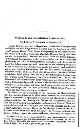 Methodik des chemischen Unterrichts
