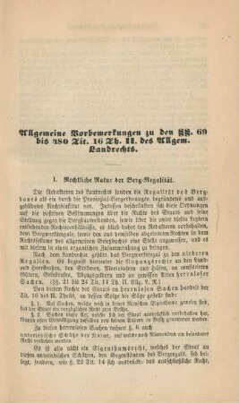 Allgemeine Vorbemerkungen zu den §§. 69 bis 480 Tit. 16 Th. II. des Allgem. Landrechts