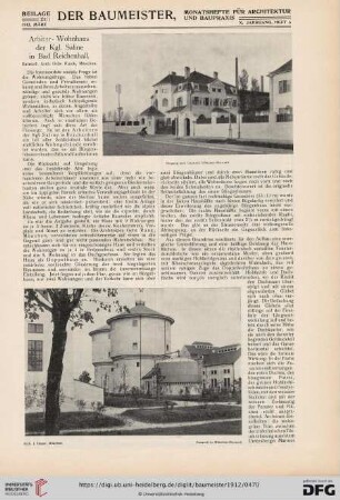 10. Jahrgang: Arbeiter-Wohnhaus der Kgl. Saline in Bad Reichenhall : Entwurf: Arch. Gebr. Rank, München