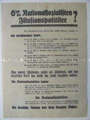 Wahlflugblatt der NSDAP zu den Preußischen Landtagswahlen
