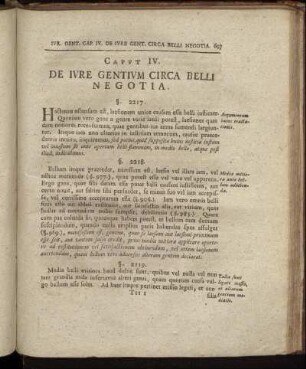 Caput IV. De Iure Gentium Circa Belli Negotia
