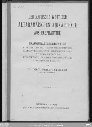 Der kritische Wert der altaramäischen Ahiḳartexte aus Elephantine
