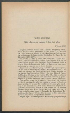 Chile y la guerra cubana de los diez años