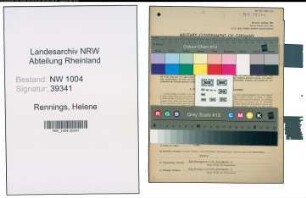Entnazifizierung Helene Rennings , geb. 14.06.1917 ()