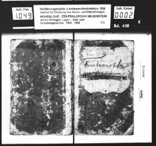 Lager- und Gültbuch über Finsterrot.
