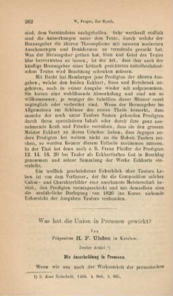 262-285 Was hat die Union in Preussen gewirkt? : II. Die Ausscheidung in Preussen