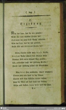 II. Ergebung