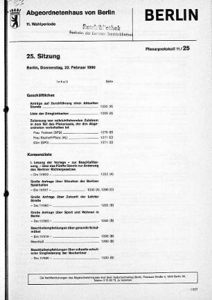 Nr. 25, 22. Februar 1990
