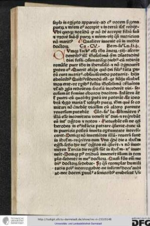 Bernhardus super Lucam, liber primus: Cumque factus esset Ihesus annorum xii ascendentibus illis Iherosolimam secundum consuetudinem diei festi...