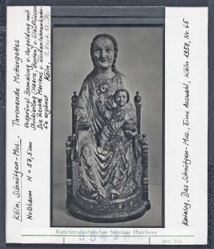 Köln, Schnütgen-Museum: Thronende Muttergottes, 1. Viertel 13. Jhd.