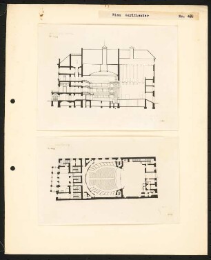 Carltheater, Wien: Grundriss und Längsschnitt