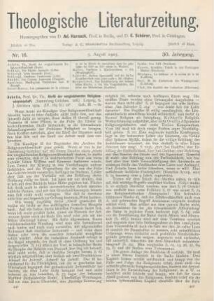 441-443 [Rezension] Achelis, Thomas, Abriß der vergleichenden Religionswissenschaft
