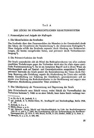 I. Notwendigkeit und Aufgabe der Maßregeln