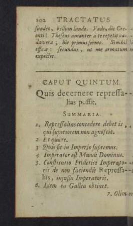 Caput quintum.