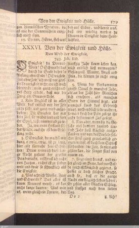 Von der Ewigkeit und Hölle.