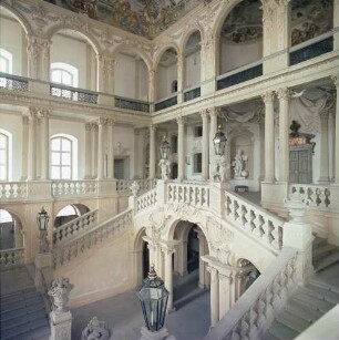 Schloss Weißenstein. Innenansicht. Treppenhaus