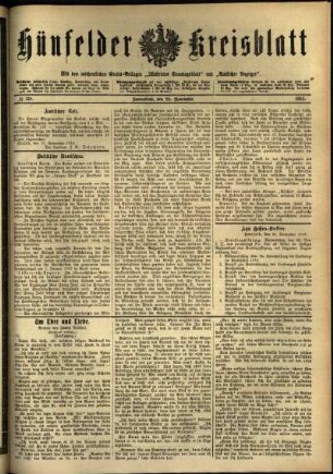 Ausgabe vom Samstag, den 23. November 1912.