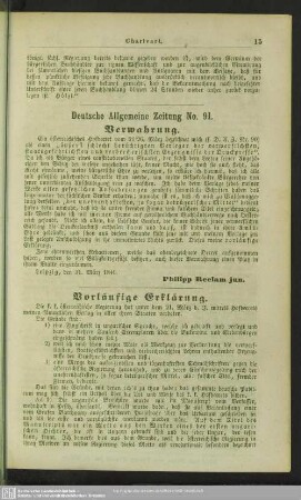 Vorläufige Erklärung