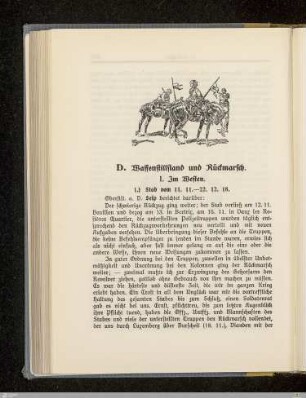 D. Waffenstillstand und Rückmarsch