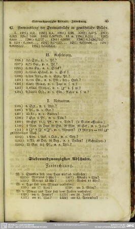 Siebenundzwanzigster Abschnitt. Zeitrechnung