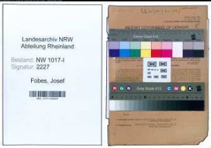 Entnazifizierung Josef Fobes , geb. 23.12.1883 (Reichsbankrat)