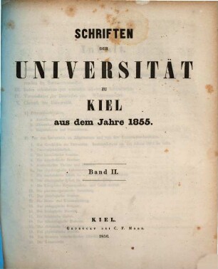 Schriften der Universität zu Kiel : aus d. Jahre ... 2, 2. 1855