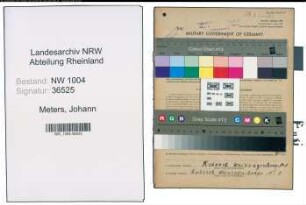 Entnazifizierung Johann Meters , geb. 20.12.1889 (Wachmann)