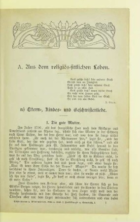 A. Aus dem religiös-sittlichen Leben