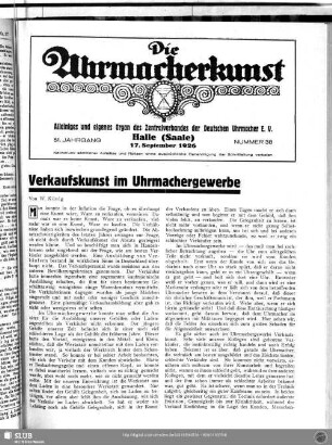 Verkaufskunst im Uhrmachergewerbe