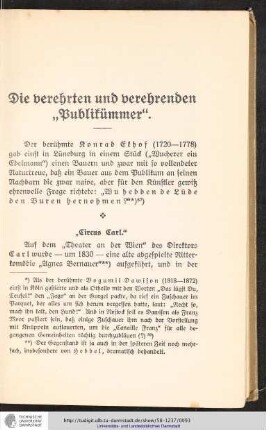 Die verehrten und verehrenden "Publikümmer"