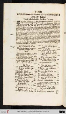 Das achte Capitel: Von dem Untertheil der Jonischen Ordnung