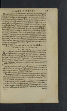 Populorum diversi mores, et ritus varii, ordine litterarum.