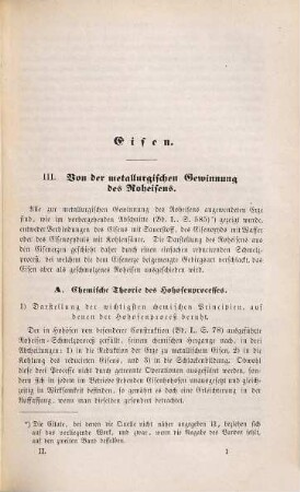 Lehrbuch der Metallurgie, 2. Gewinnung des Roheisens